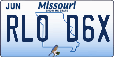 MO license plate RL0D6X