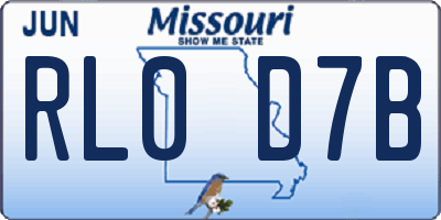 MO license plate RL0D7B
