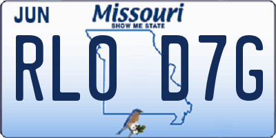 MO license plate RL0D7G