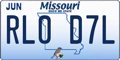 MO license plate RL0D7L