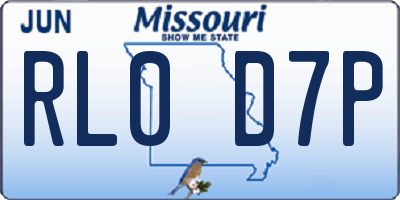 MO license plate RL0D7P