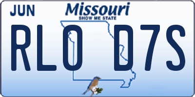 MO license plate RL0D7S