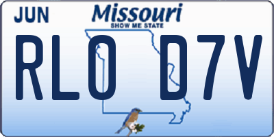 MO license plate RL0D7V