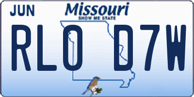 MO license plate RL0D7W