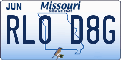 MO license plate RL0D8G