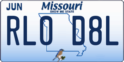 MO license plate RL0D8L