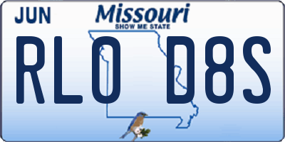MO license plate RL0D8S