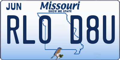 MO license plate RL0D8U