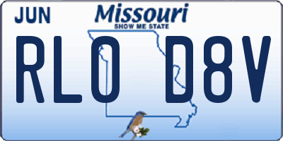 MO license plate RL0D8V