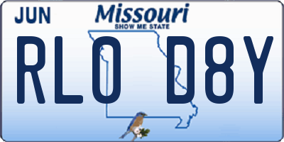 MO license plate RL0D8Y
