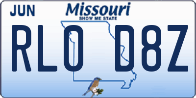 MO license plate RL0D8Z