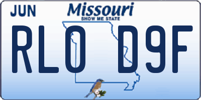 MO license plate RL0D9F