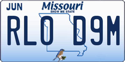 MO license plate RL0D9M