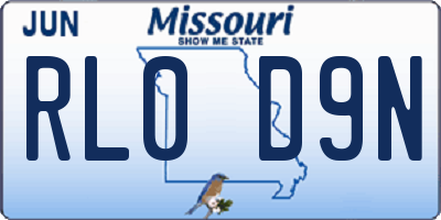 MO license plate RL0D9N