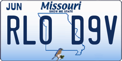 MO license plate RL0D9V