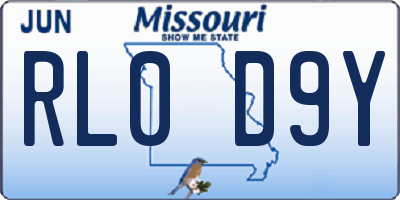 MO license plate RL0D9Y