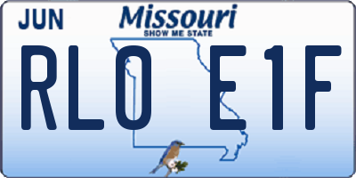MO license plate RL0E1F