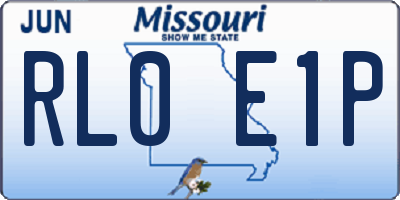MO license plate RL0E1P
