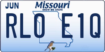 MO license plate RL0E1Q