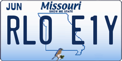 MO license plate RL0E1Y