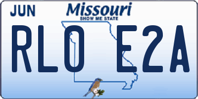 MO license plate RL0E2A