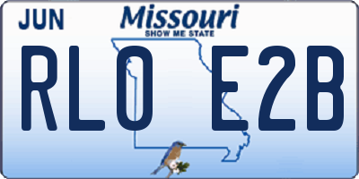 MO license plate RL0E2B