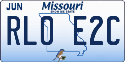 MO license plate RL0E2C
