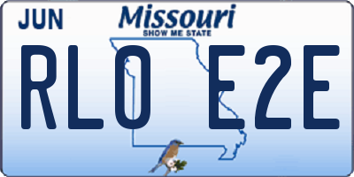 MO license plate RL0E2E
