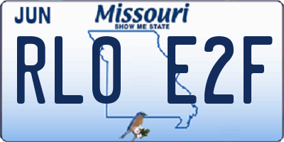MO license plate RL0E2F