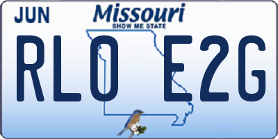 MO license plate RL0E2G