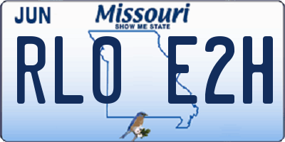 MO license plate RL0E2H
