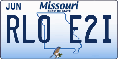 MO license plate RL0E2I