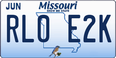 MO license plate RL0E2K