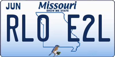 MO license plate RL0E2L