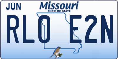 MO license plate RL0E2N