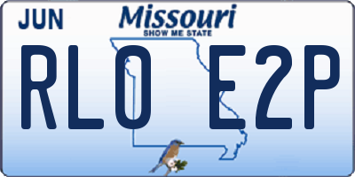 MO license plate RL0E2P