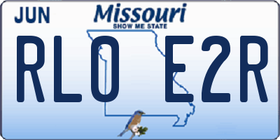 MO license plate RL0E2R