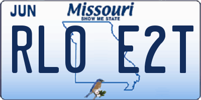MO license plate RL0E2T