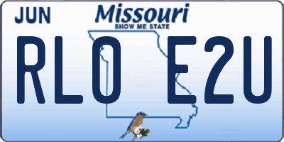 MO license plate RL0E2U
