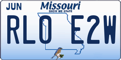 MO license plate RL0E2W