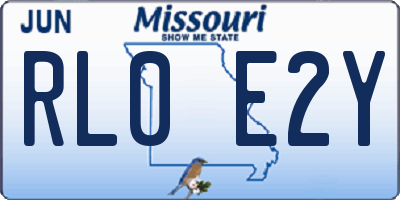 MO license plate RL0E2Y