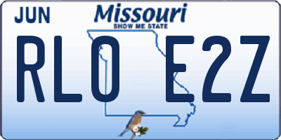 MO license plate RL0E2Z