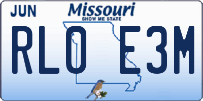 MO license plate RL0E3M