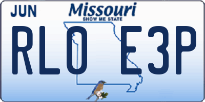 MO license plate RL0E3P
