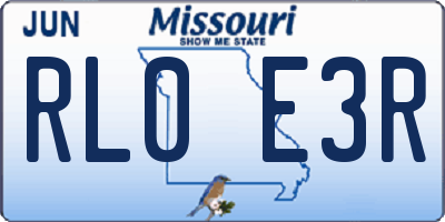 MO license plate RL0E3R