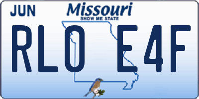MO license plate RL0E4F