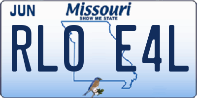 MO license plate RL0E4L