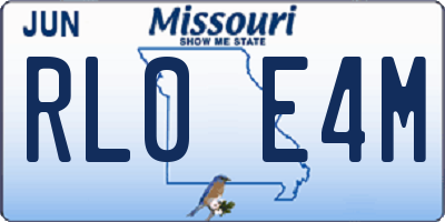 MO license plate RL0E4M