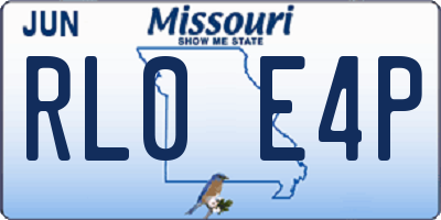 MO license plate RL0E4P