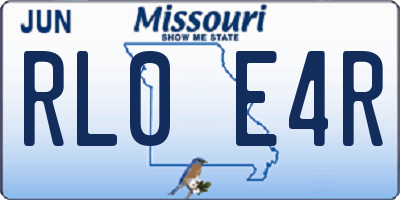 MO license plate RL0E4R